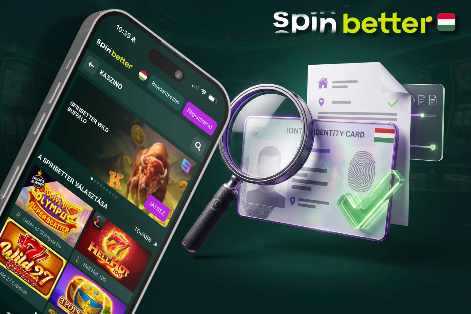 Spinbetter KYC ellenőrzés személyazonosságot és lakcímet igazoló dokumentumokkal